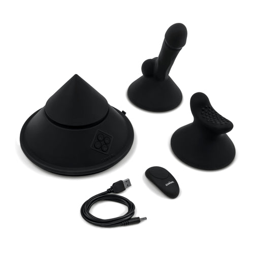 Load image 1 in gallery view. Everything in the box: Cone, two attachments, remote and charging cable