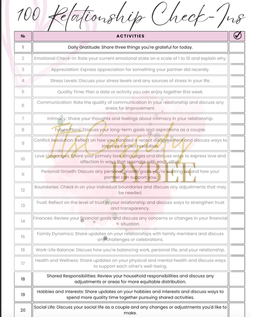 Load image 1 in gallery view. Relationship Check Ins Guide Its Cassidy Bybee