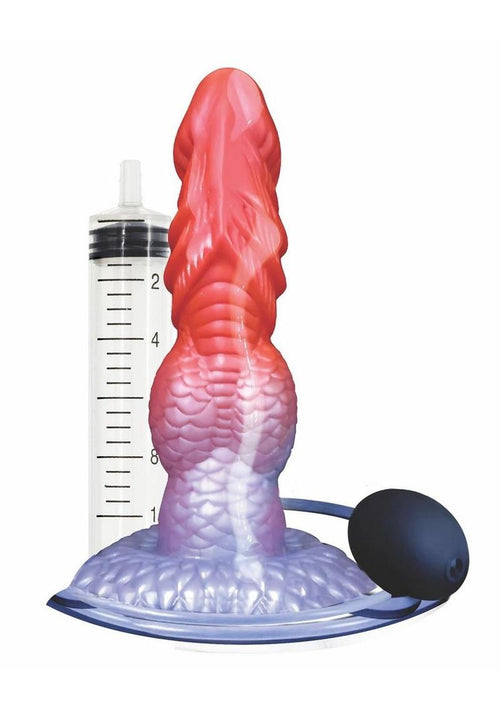 Load image 1 in gallery view. Alien Nation Eruptor Silicone Self Lubricating Dildo - Red/Silver
