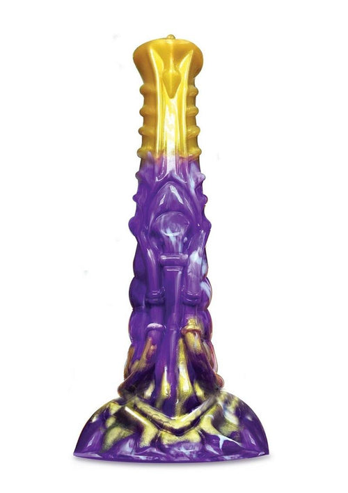 Load image 1 in gallery view. Alien Nation Obelisk Silicone Dildo - Gold/Purple
