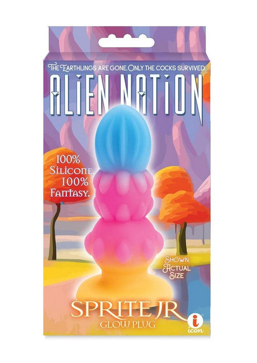 Load image 1 in gallery view. Alien Nation Sprite Jr. Silicone Anal Plug - Blue/Pink/Yellow