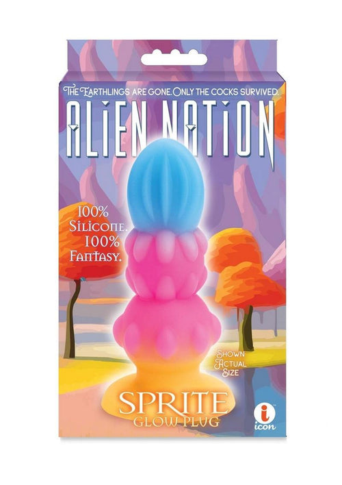 Load image 1 in gallery view. Alien Nation Sprite Silicone Anal Plug - Blue/Pink/Yellow