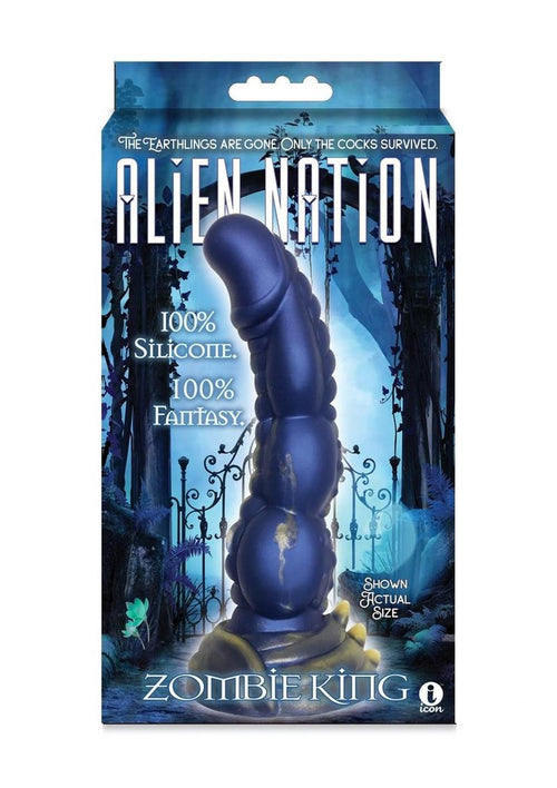 Load image 1 in gallery view. Alien Nation Zombie King Silicone Dildo - Blue/Gray