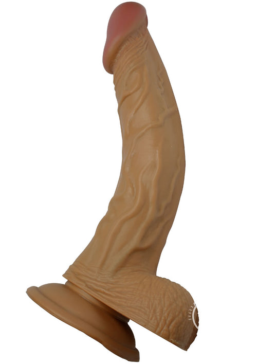 Load image 1 in gallery view. All American Whoppers Dildo with Balls Latin - Brown/Caramel - 8in