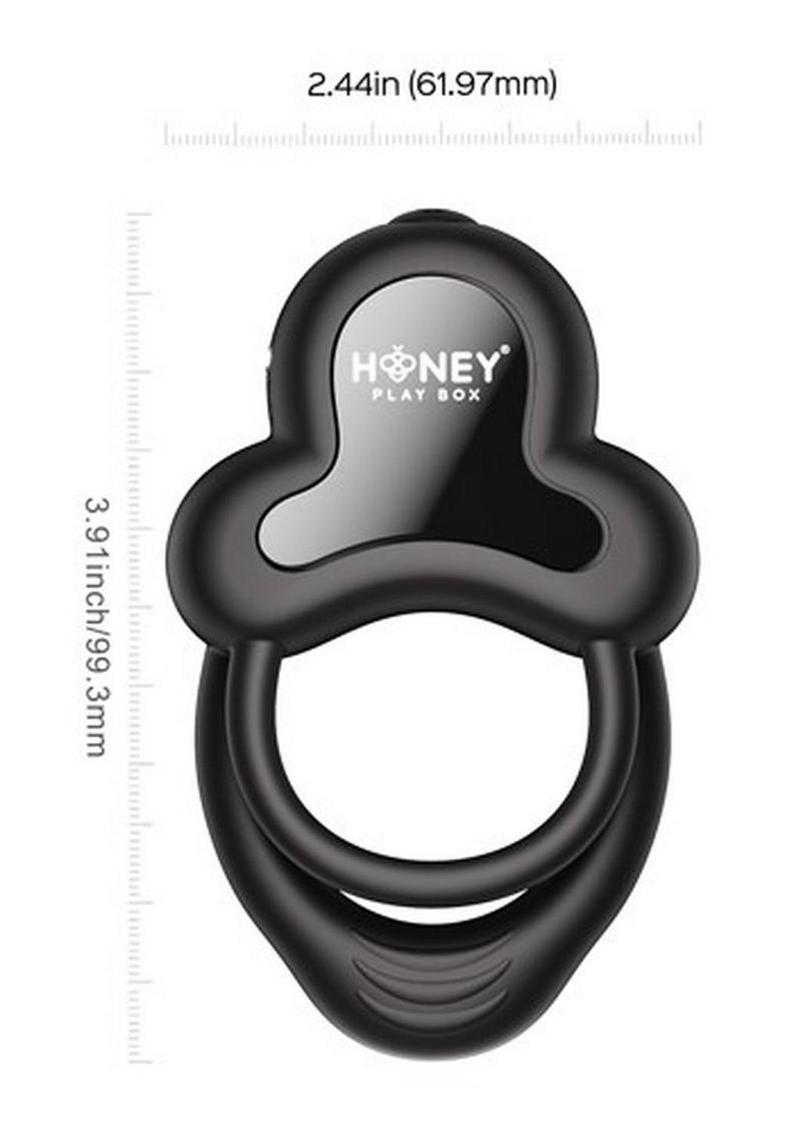 Anello App Control Vibrating Silicone Rechargeable Cock Ring with Clitoral Stimulator Honey Play Box