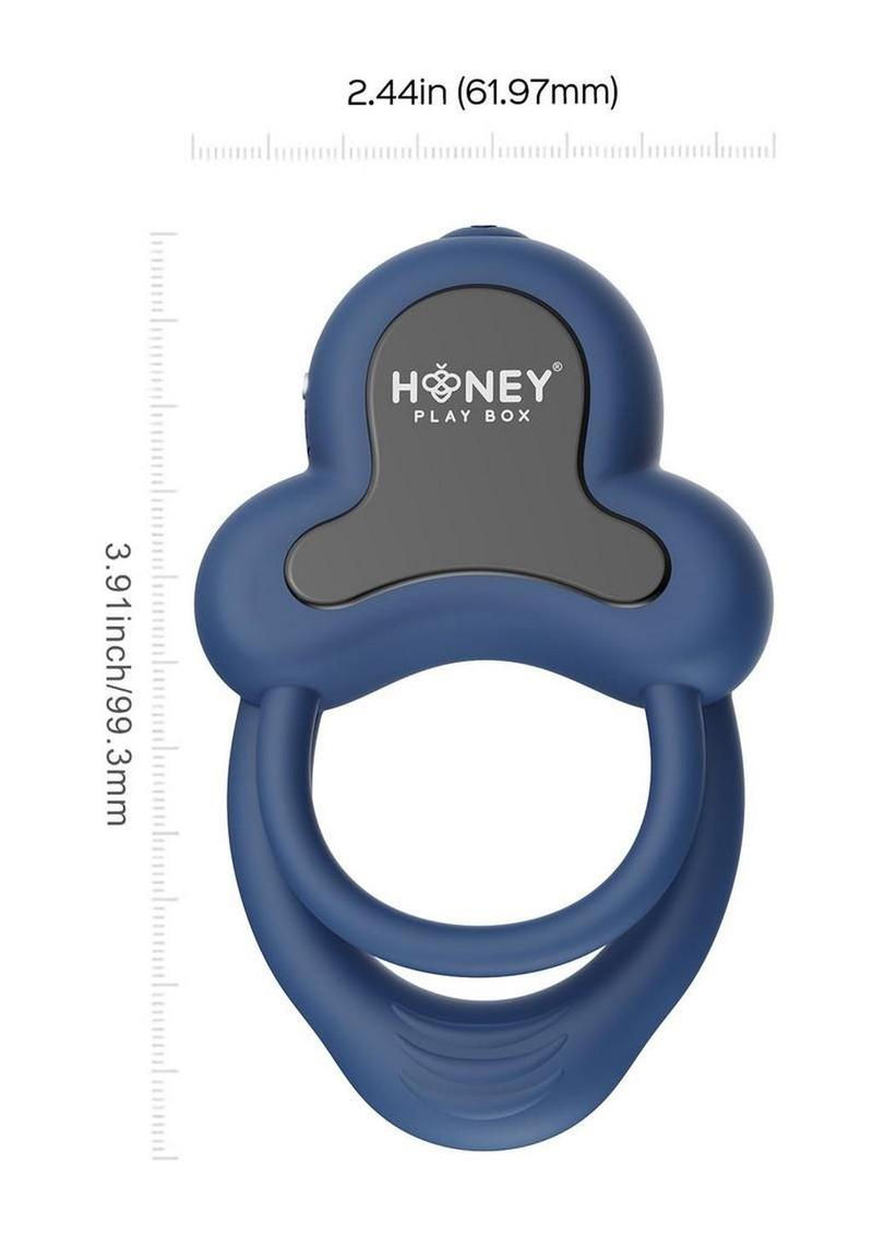 Anello App Control Vibrating Silicone Rechargeable Cock Ring with Clitoral Stimulator Honey Play Box