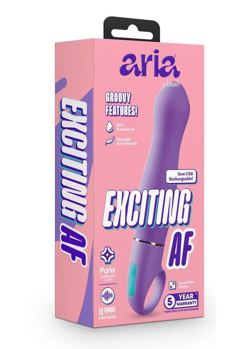 Load image 1 in gallery view. Aria Exciting AF Silicone Rechargeable Vibrator - Blue/Indigo