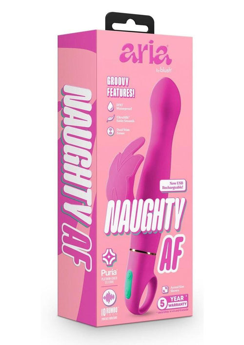Load image 1 in gallery view. Aria Naughty AF Rechargeable Silicone Vibe - Plum/Purple