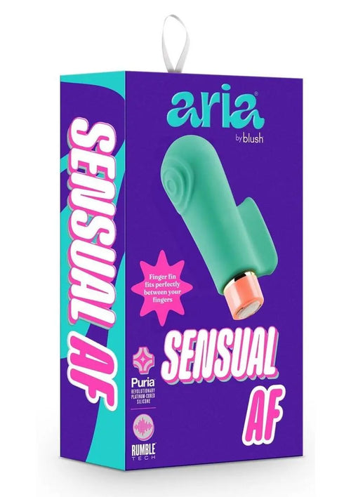 Load image 1 in gallery view. Aria Sensual AF Rechargeable Silicone Vibrator - Teal