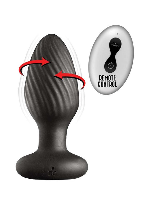 Load image 1 in gallery view. Ass-Sation Remote Vibrating and Rotating Rechargeable Silicone Anal Plug - Black