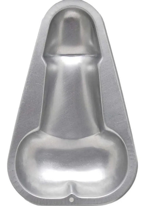 Load image 1 in gallery view. Bachelorette Party Favors Pecker Cake Pan - Silver - 10in X 6in