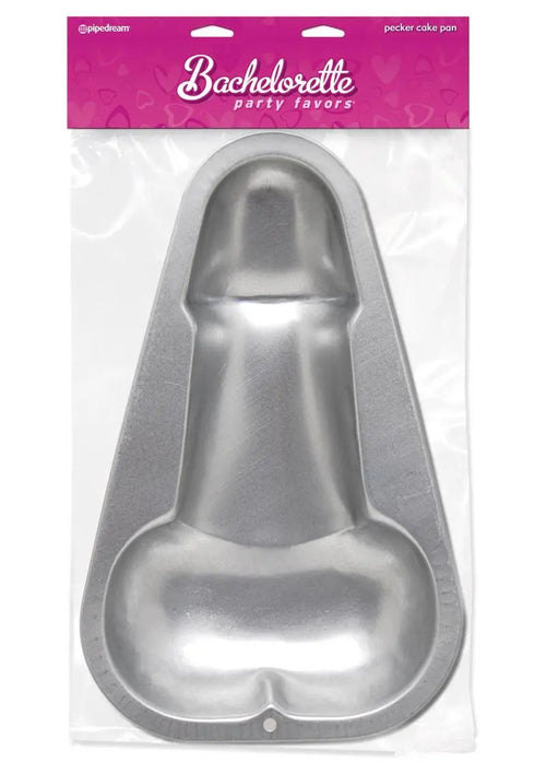 Load image 1 in gallery view. Bachelorette Party Favors Pecker Cake Pan - Silver - 10in X 6in