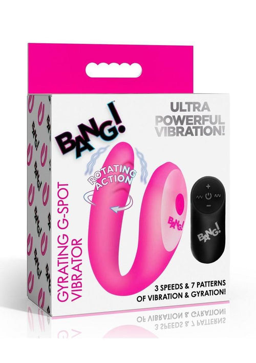 Load image 1 in gallery view. Bang! Gyrating G-Spot Rechargeable Silicone Dual Stimulating Vibrator with Remote - Pink
