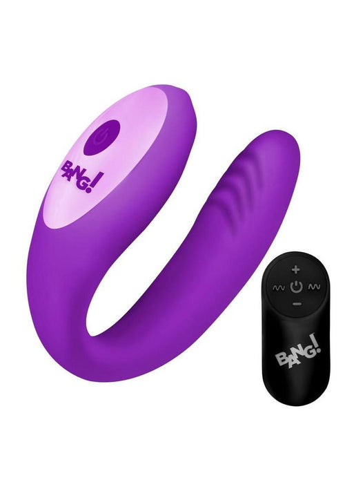 Load image 1 in gallery view. Bang! Gyrating G-Spot Rechargeable Silicone Dual Stimulating Vibrator with Remote - Purple