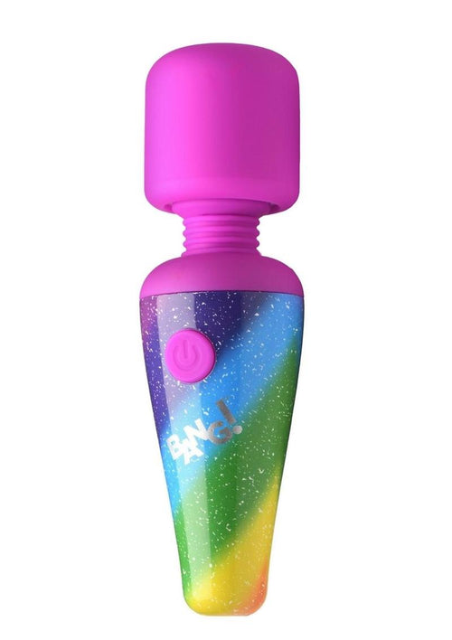 Load image 1 in gallery view. Bang! Rainbow Mini Wand Rechargeable Silicone Vibrator - Multicolor