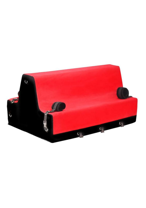 Load image 1 in gallery view. Bedroom Bliss Lover's Bondage Bench - Black/Red