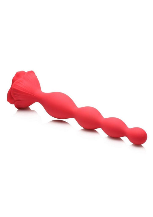 Load image 1 in gallery view. Bloomgasm Beaded Bloom 9x Rechargeable Silicone Beaded Rose Anal Vibrator - Red