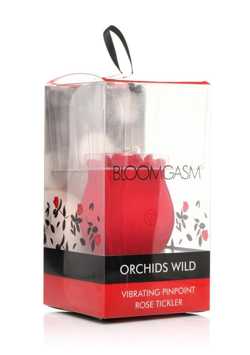 Load image 1 in gallery view. Bloomgasm Orchids Wild Rechargeable Silicone Vibrating Pinpoint Rose Tickler - Red