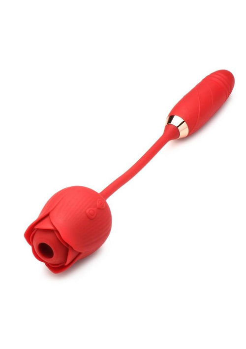 Load image 1 in gallery view. Bloomgasm Romping Rose 10x Rechargeable Silicone Suction Rose and Thrusting Vibrator Bloomgasm