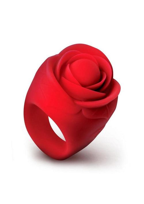Load image 1 in gallery view. Bloomgasm Rose Ring Rechargeable Silicone Finger Vibrator - Red
