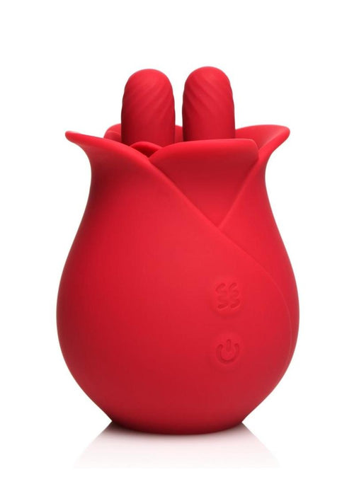 Load image 1 in gallery view. Bloomgasm The Rose Fondle 10x Silicone Rechargeable Massaging Rose Clit Stimulator - Red