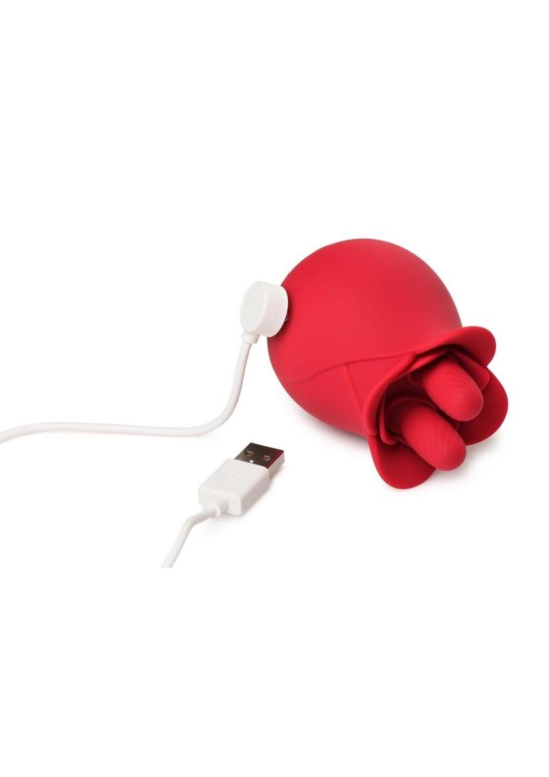Bloomgasm The Rose Fondle 10x Silicone Rechargeable Massaging Rose Clit Stimulator Bloomgasm