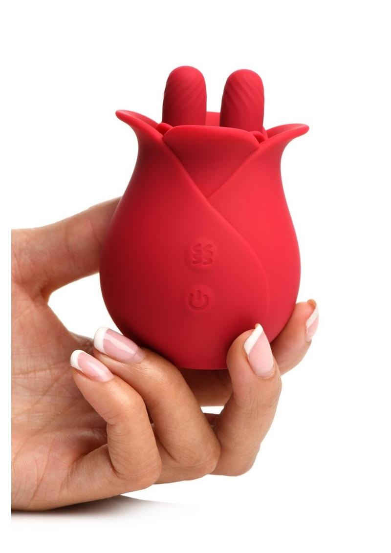 Bloomgasm The Rose Fondle 10x Silicone Rechargeable Massaging Rose Clit Stimulator Bloomgasm