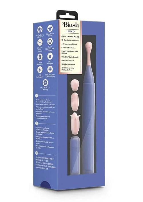 Load image 1 in gallery view. Blush Collection Juno Rechargeable Oscillating Wand Vibrator - Purple