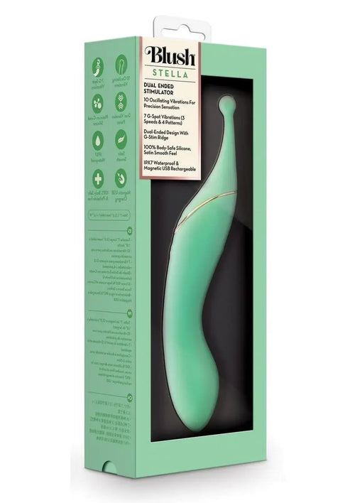 Load image 1 in gallery view. Blush Collection Stella Rechargeable Silicone Dual End Vibrator - Green