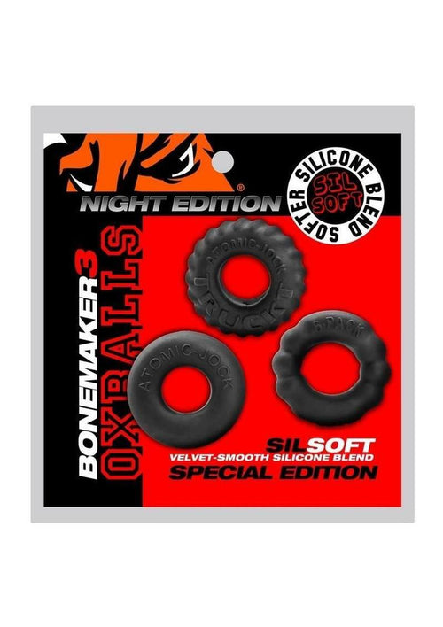 Load image 1 in gallery view. Bonemaker Cockrings Night Edition - Black - 3 Per Pack