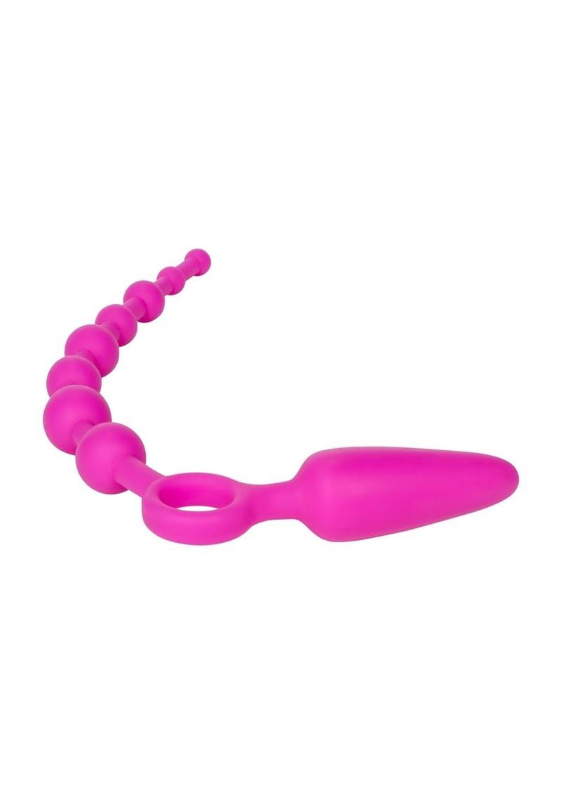 Booty Call Booty Double Dare Silicone Vibrating Butt Plug with Anal Beads Booty Call