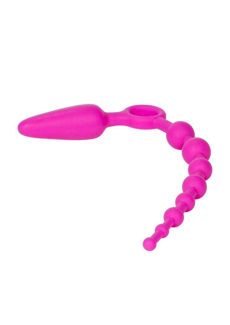 Booty Call Booty Double Dare Silicone Vibrating Butt Plug with Anal Beads Booty Call