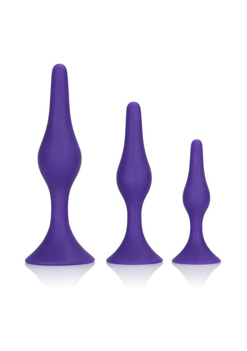 Load image 1 in gallery view. Booty Call Booty Trainer Starter Kit Silicone Anal Plugs 3 Assorted Sizes - Purple