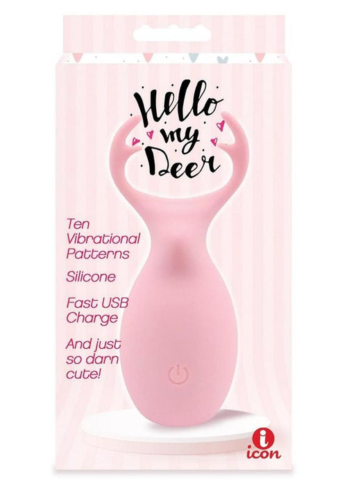 Load image 1 in gallery view. Buzzy Buddy Hello My Deer Rechargeable Silicone Clitoral Stimulator - Pink