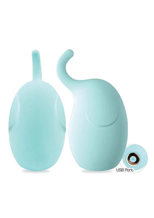 Load image 1 in gallery view. Buzzy Buddy Hunk with A Trunk Rechargeable Silicone Clitoral Stimulator - Aqua/Blue