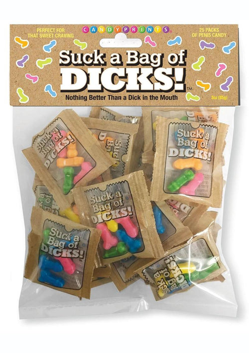 Load image 1 in gallery view. Candyprints Suck A Bag Of Dicks Assorted Flavors - 25 Packs/Per Bag