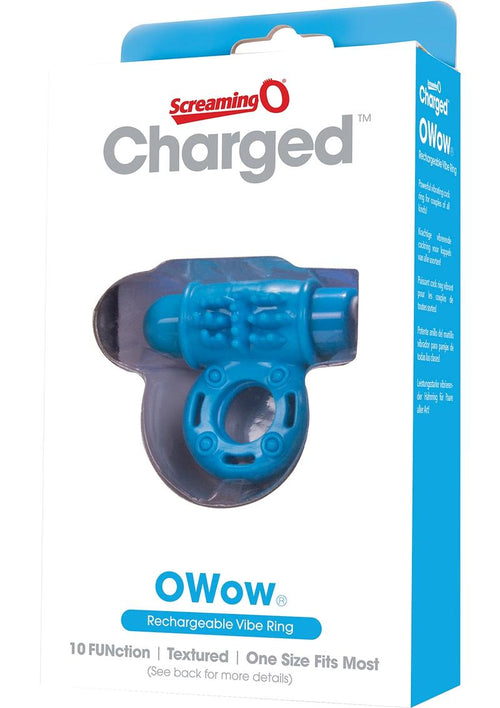 Load image 1 in gallery view. Charged OWOW Rechargeable Vibe Ring Waterproof - Blue