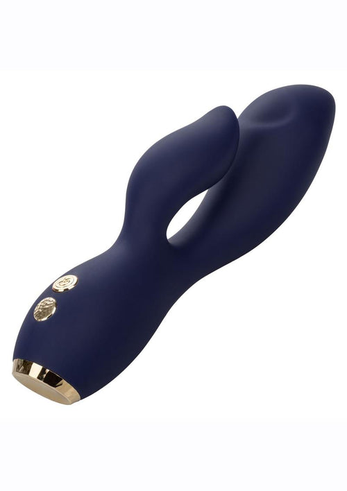 Load image 1 in gallery view. Chic Blossom Rechargeable Silicone Rabbit Vibrator - Blue