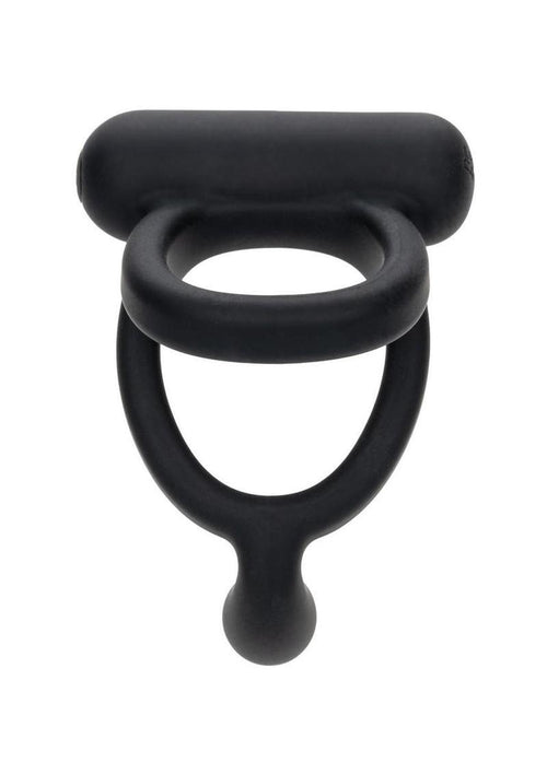 Load image 1 in gallery view. Closer Intimate Rechargeable Silicone Dual Cock Ring Caress - Black
