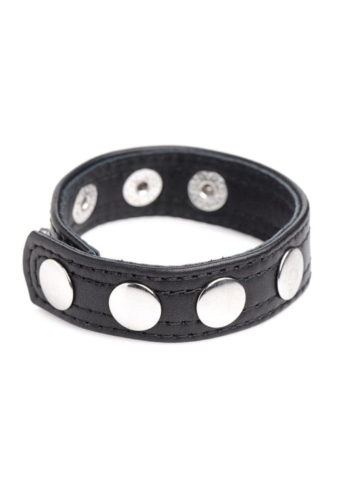 Load image 1 in gallery view. Cock Gear Leather Speed Snap Cock Ring - Black