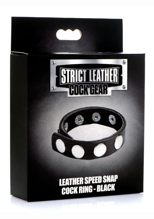 Load image 1 in gallery view. Cock Gear Leather Speed Snap Cock Ring - Black