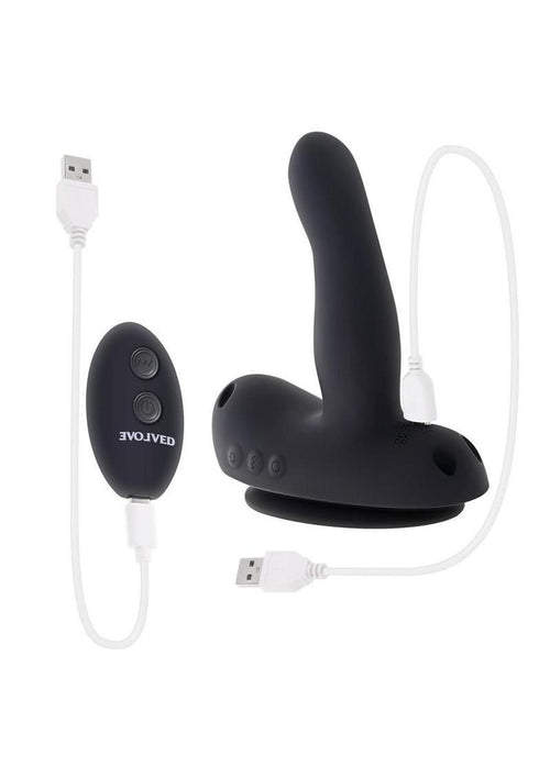Load image 1 in gallery view. Come Closer Rechargeable Silicone Strap-On Vibrator with Remote Evolved