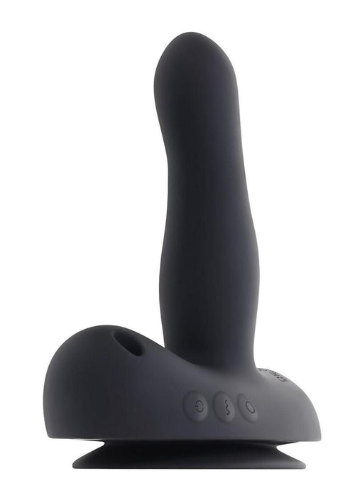Load image 1 in gallery view. Come Closer Rechargeable Silicone Strap-On Vibrator with Remote - Black