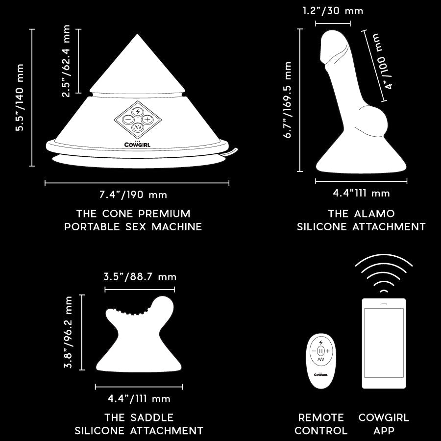 Cowgirl Cone and attachment sizes
