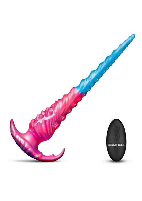 Load image 1 in gallery view. Creature Cock Vibropus Rechargeable Silicone Anal Dildo with Remote Control - Blue/Pink