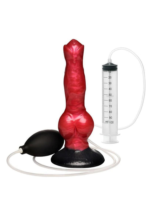 Load image 1 in gallery view. Creature Cocks Hell Hound Squirting Silicone Dildo - Black/Red