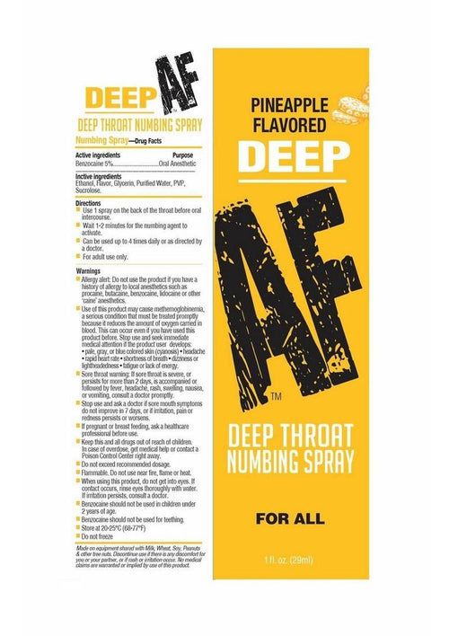 Load image 1 in gallery view. Deep AF Deep Throat Numbing Spray 1oz - Pineapple
