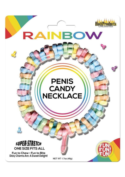 Load image 1 in gallery view. Dicky Charms Multi Flavored Penis Shaped Candy In A Super Stretch Necklace - Multicolor
