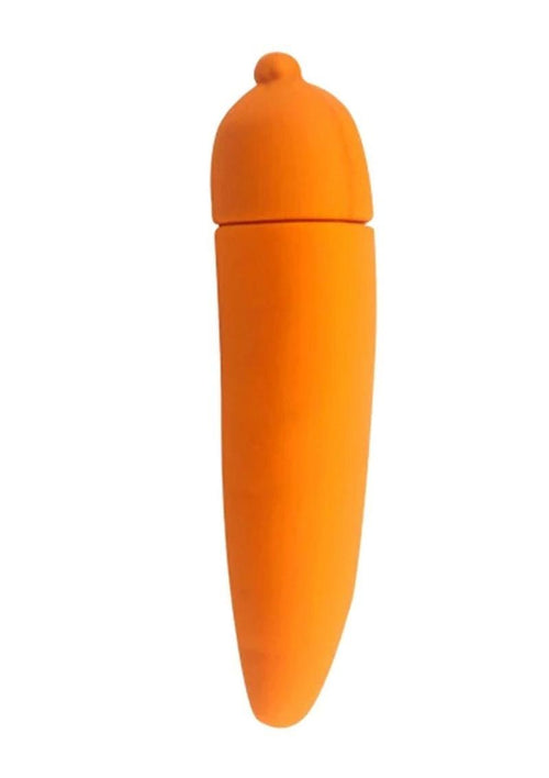 Load image 1 in gallery view. Edgy Veggies Carrot Cake Rechargeable Silicone Vibrator - Orange