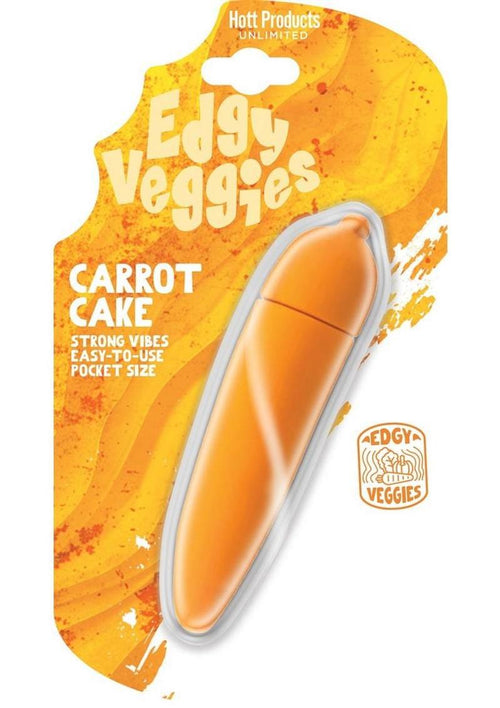 Load image 1 in gallery view. Edgy Veggies Carrot Cake Rechargeable Silicone Vibrator - Orange
